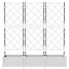 vidaXL Cache-pot de jardin 3 pcs Blanc 120 x 40 x 125,5 cm Acier
