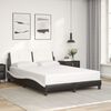 vidaXL Cadre de lit sans matelas Zadar noir et blanc 137x190 cm similicuir