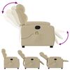 vidaXL Fauteuil inclinable de massage cr&egrave;me tissu