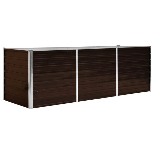 vidaXL Lit sur&eacute;lev&eacute; de jardin Marron 240x80x77 cm Acier galvanis&eacute;