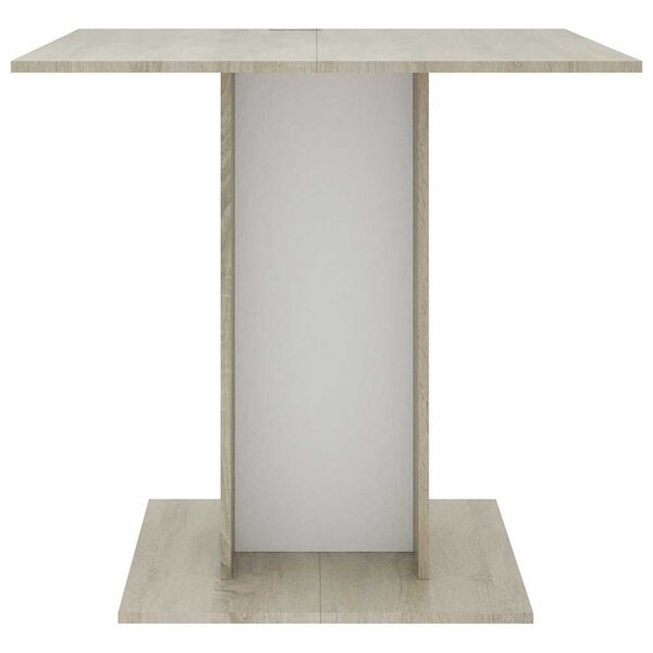 vidaXL Table &agrave; d&icirc;ner Blanc et ch&ecirc;ne sonoma 80 x 80 x 75 cm Agglom&eacute;r&eacute;