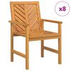 vidaXL Chaise de salle &agrave; manger 8 pc Naturel Bois d'Acacia Massif
