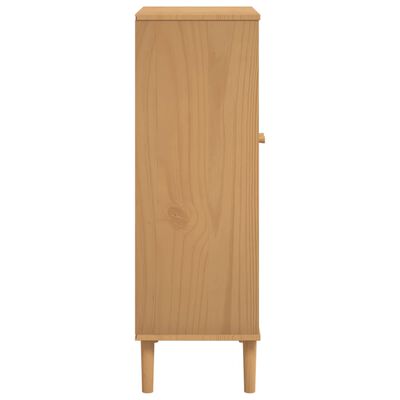 vidaXL Armoire à chaussures SENJA aspect rotin marron bois massif