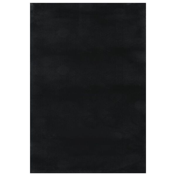 vidaXL Tapis shaggy doux lavable noir 160x230 cm antidérapant gris