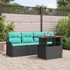 vidaXL Ensemble de canap&eacute; de jardin 5 pcs Noir Poly rotin