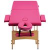 vidaXL Table de massage pliable 2 zones Bois Rose