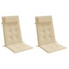 vidaXL Coussins de chaise &agrave; dossier haut lot de 2 beige tissu oxford