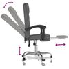 vidaXL Fauteuil inclinable de bureau gris foncé tissu