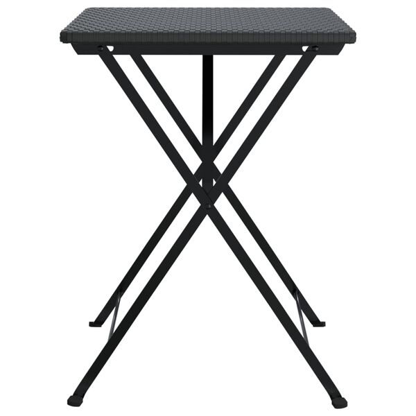 vidaXL Table de bistrot pliante Noir 55x54x71 cm R&eacute;sine tress&eacute;e