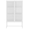 vidaXL Buffet haut Blanc 80x35x135 cm Acier et verre tremp&eacute;
