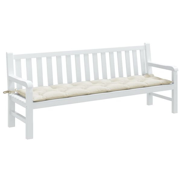 vidaXL Coussin de banc de jardin crème mélangé 200x50x7 cm tissu