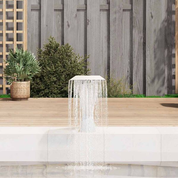 vidaXL Fontaine d'&eacute;tang Acier inoxydable 64 x 30 x 52 cm Argent&eacute;