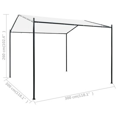 vidaXL Belvédère 3x3x2,6 m Blanc 180 g/m²