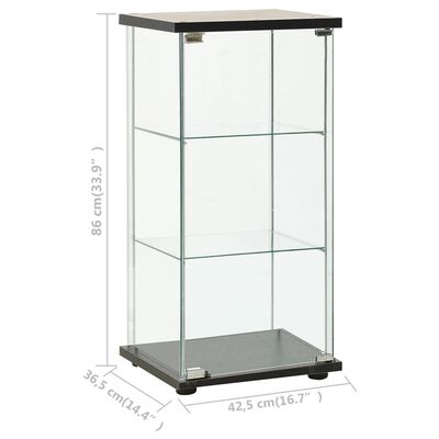 vidaXL Armoire de rangement Verre trempé Noir