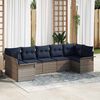 vidaXL Ensemble de canapé de jardin avec coussin 7 pcs Gris Poly rotin