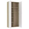 vidaXL Armoire de rangement blanc et ch&ecirc;ne sonoma bois d'ing&eacute;nierie