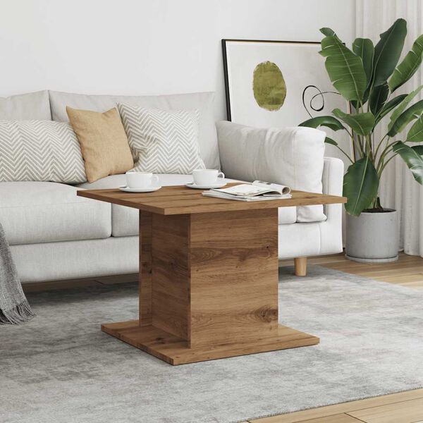 vidaXL Table basse chêne artisanal 55,5x55,5x40 cm bois d'ingénierie
