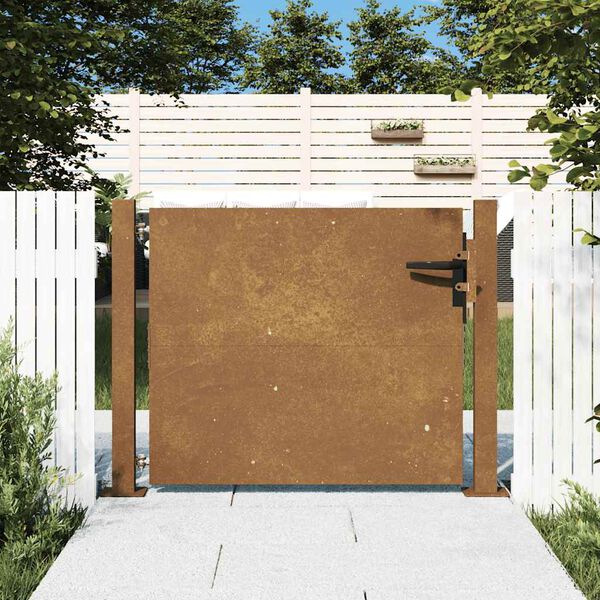 vidaXL Portail de jardin 100x125 cm en acier Corten