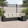 vidaXL Salon de jardin 5 pcs avec coussins noir r&eacute;sine tress&eacute;e
