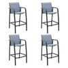 vidaXL Chaises de bar de jardin lot de 4 Gris Txtil&egrave;ne