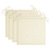 vidaXL Chaises de jardin et coussins cr&egrave;me lot de 4 Bois teck massif