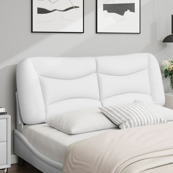 vidaXL Coussin de tête de lit Hvar blanc 137 cm similicuir