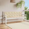 vidaXL Coussin de banc de jardin beige 200x(50+50)x7 cm tissu oxford