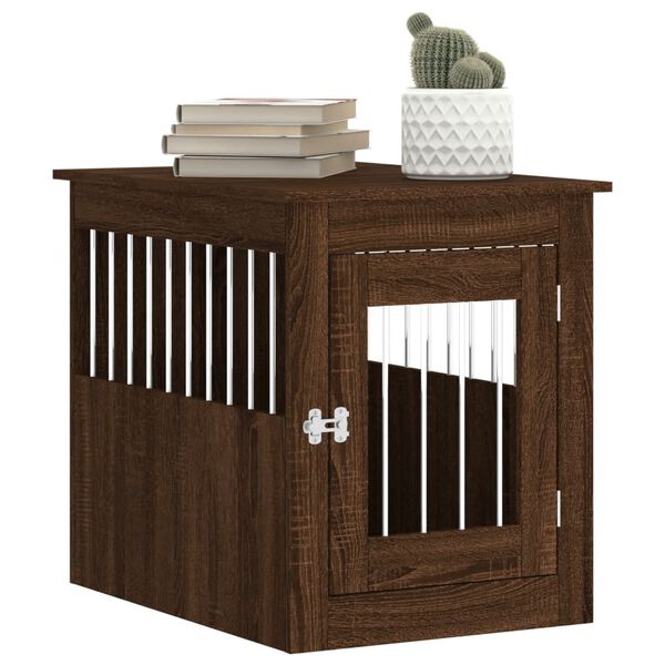 vidaXL Meuble de cage pour chiens ch&ecirc;ne marron 55x75x65 cm