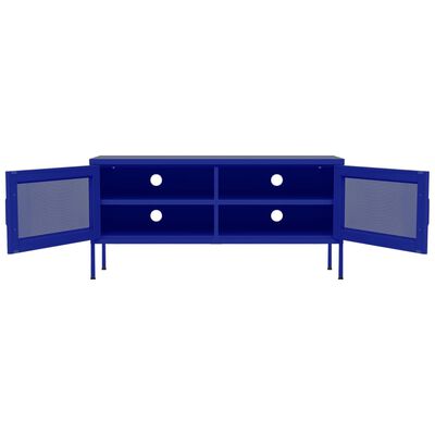 vidaXL Meuble TV Bleu marine 105x35x50 cm Acier