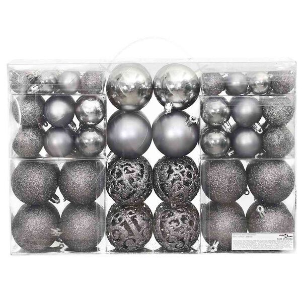 vidaXL Boules de Noël 100 pcs gris 3 / 4 / 6 cm
