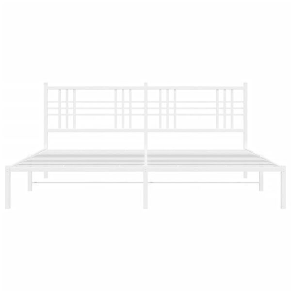 vidaXL Cadre de lit métal sans matelas et tête de lit blanc 193x203 cm