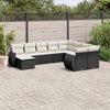 vidaXL Salon de jardin 10 pcs avec coussins noir r&eacute;sine tress&eacute;e