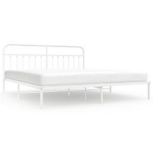 vidaXL Cadre de lit métal sans matelas et tête de lit blanc 193x203 cm
