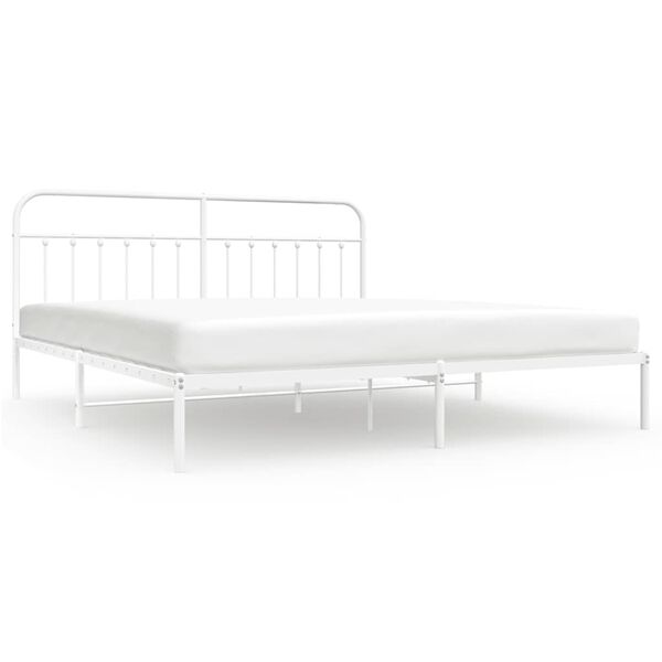 vidaXL Cadre de lit métal sans matelas et tête de lit blanc 193x203 cm