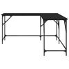 vidaXL Bureau noir 149x149x75 cm bois d'ingénierie