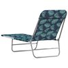 vidaXL Chaises longues pliables lot de 2 Acier tissu Motif de feuilles