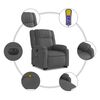 vidaXL Fauteuil inclinable de massage &eacute;lectrique gris fonc&eacute; tissu