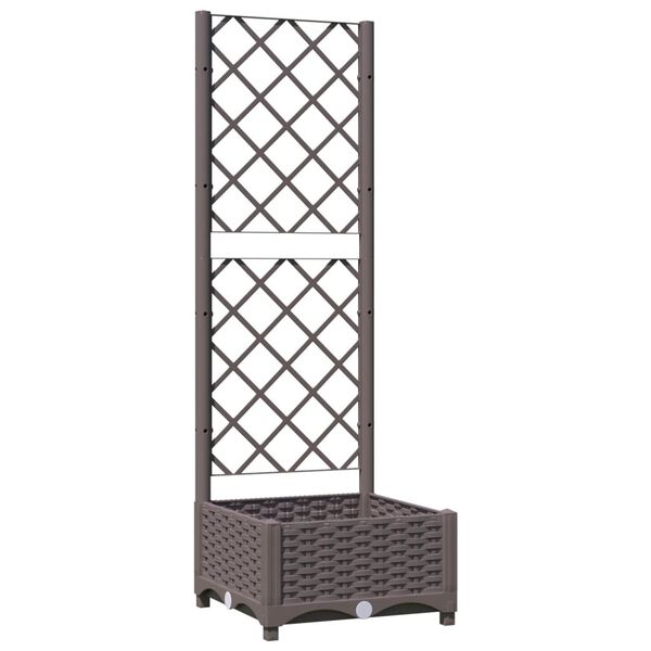 vidaXL Jardini&egrave;re avec treillis Marron 40x40x121,5 cm PP