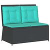 vidaXL Banc de jardin avec coussin Noir Poly rotin