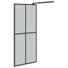 vidaXL Paroi de douche avec étagère Noir 80x195 cm Verre ESG&Aluminium