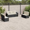 vidaXL Salon de jardin 7 pcs avec coussins noir r&eacute;sine tress&eacute;e