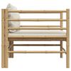 vidaXL Canapé de jardin avec coussins blanc crème Bambou
