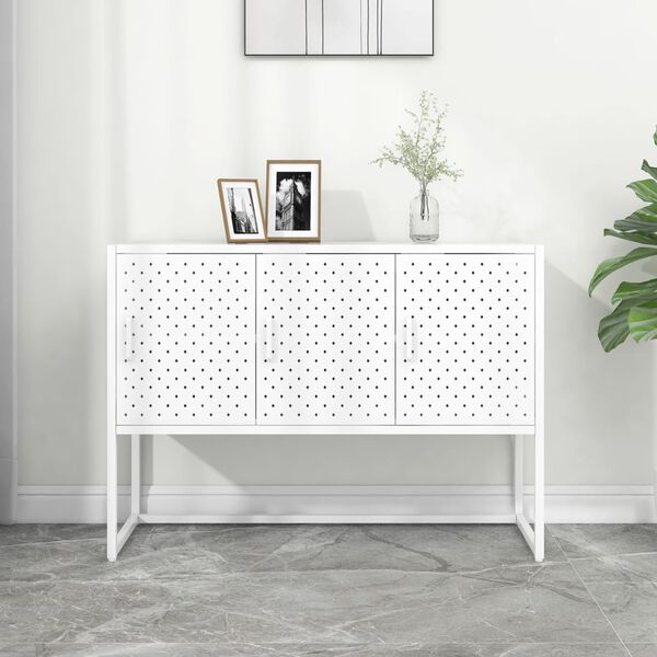 vidaXL Buffet Blanc 105x35x75 cm Acier