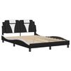 vidaXL Cadre de lit Viana sans matelas noir et blanc 137x190 cm similicuir