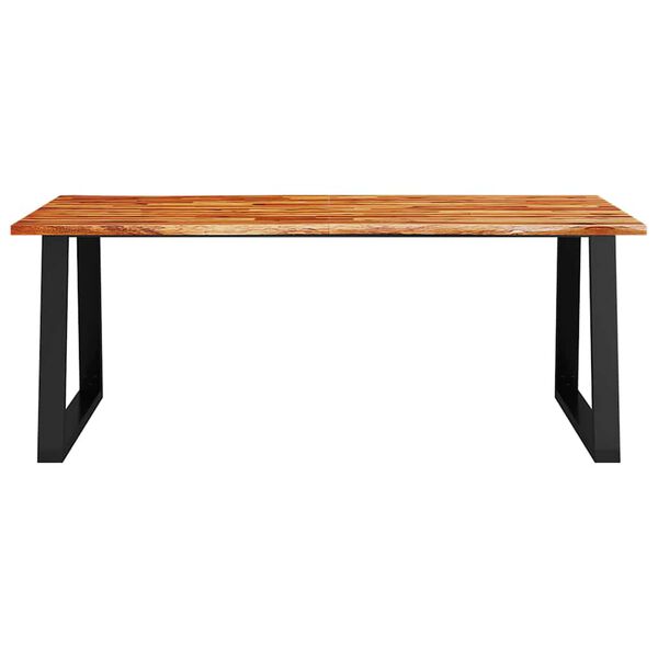 vidaXL Table &agrave; manger 200x90x75 cm bois d'acacia solide &agrave; bord vif