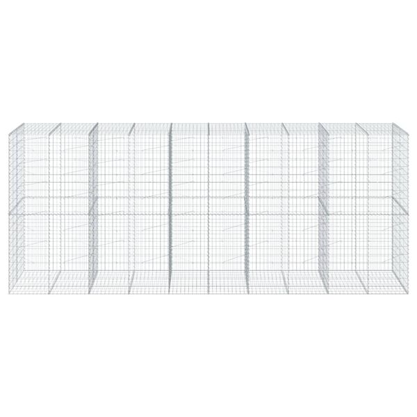 vidaXL Panier gabion avec couvercle 500x100x200 cm fer galvanis&eacute;