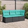 vidaXL Chaise de jardin sans accoudoirs avec coussins noir poly rotin