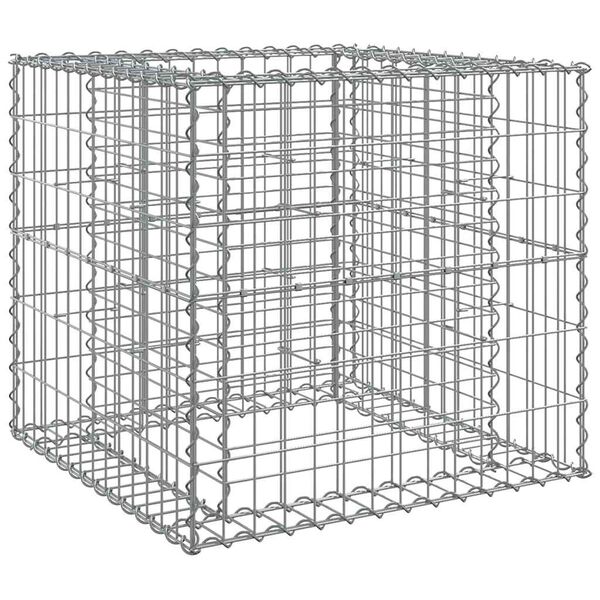 vidaXL Panier de gabions argent&eacute; 70x70x65 cm fer galvanis&eacute;