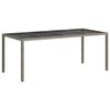 vidaXL Table de jardin Gris 190x90x75 cm Verre tremp&eacute;/r&eacute;sine tress&eacute;e
