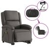 vidaXL Fauteuil inclinable de massage &eacute;lectrique gris cuir v&eacute;ritable
